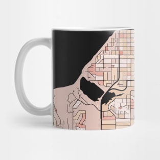 Anchorage Map Pattern in Soft Pink Pastels Mug